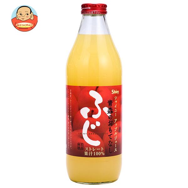 青森県りんごジュース シャイニー 青森のおもてなし ふじ 1L瓶×6本入｜ 送料無料 果実飲料 アップルジュース 林檎 100％ 1000ml ストレートのサムネイル
