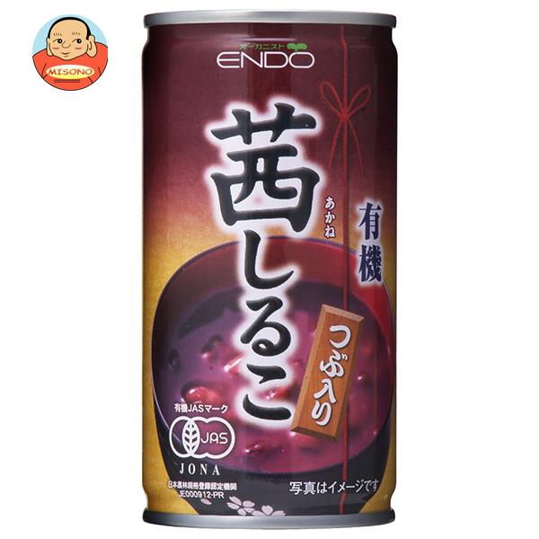 遠藤製餡 有機茜しるこ 190g缶×30本入｜ 送料無料 おしるこ 缶 有機小豆 オーガニック あずき 有機JAS