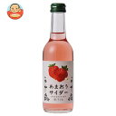 友桝飲料 あまおうサイダー 245ml瓶×24本入×(2ケース)| 送料無料 サイダー 炭酸 フルーツ イチゴ いちご あまおう 瓶