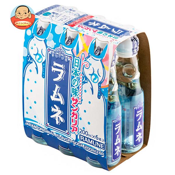 サンガリア 日本の味ラムネ(6本パック) 200ml瓶×30(6×5)本入｜ 送料無料 ラムネ 炭酸 スパークリング 瓶ラムネ サイダーのサムネイル