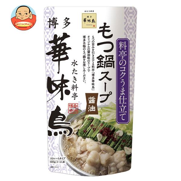 トリゼンフーズ 博多華味鳥 もつ鍋スープ(醤油) 600g×12袋入｜