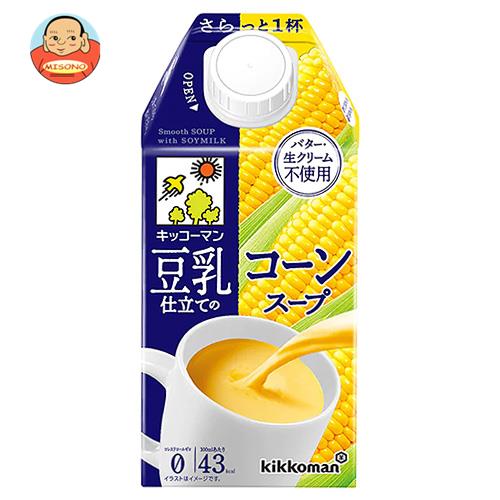 楽天飲料 食品専門店 味園サポート紀文 豆乳仕立てのコーンスープ 500ml紙パック×12本入｜ 送料無料 とうもろこし コレステロールゼロ 化学調味料無添加 デルモンテ