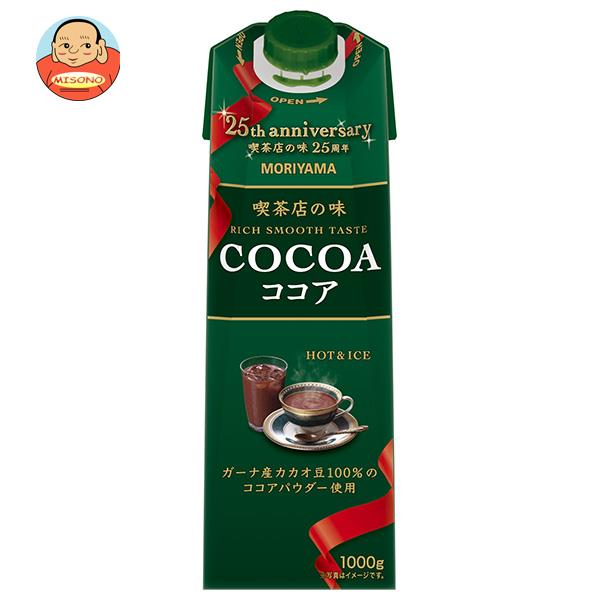 守山乳業 喫茶店の味 ココア 1000g紙パック×6本入×(2ケース)｜ 送料無料 アイスココア 1l 1L 紙パック