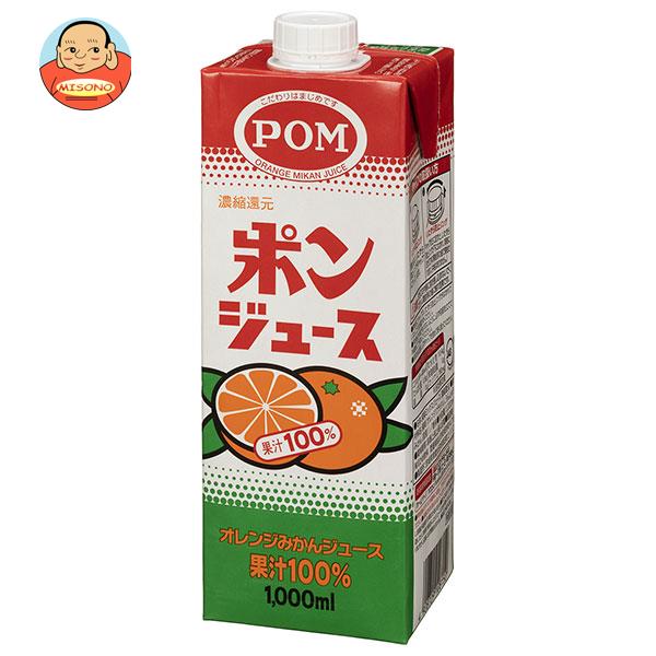 [ポイント10倍！3/11(月)1時59分まで全品対象エントリー&購入]えひめ飲料 ポンジュース 1000ml紙パック×12(6×2)本入｜ 送料無料 1L 果実飲料 1l オレンジジュース 果汁100％のサムネイル
