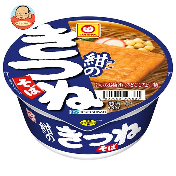 東洋水産 マルちゃん 紺のきつねそば(西向け) 88g×12個入｜ 送料無料 カップ麺 インスタント食品 蕎麦 ..