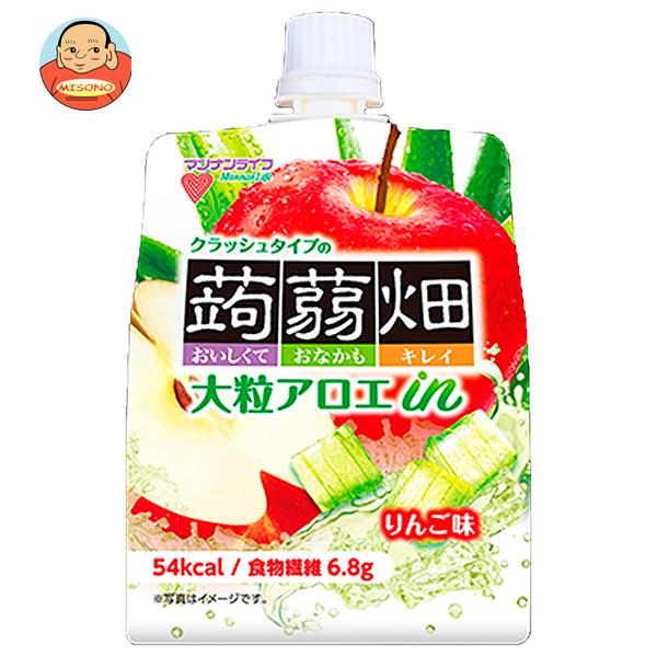 マンナンライフ 大粒アロエin クラッシュタイプの蒟蒻畑 りんご味 150gパウチ×30本入｜ 送料無料 ゼリー飲料 こんにゃくゼリー アップルのサムネイル