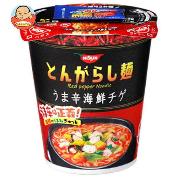 日清食品 日清のとんがらし麺 うま辛海鮮チゲ 63g×12個入｜送料無料 カップ麺 カップラーメン インスタントラーメン ラーメン