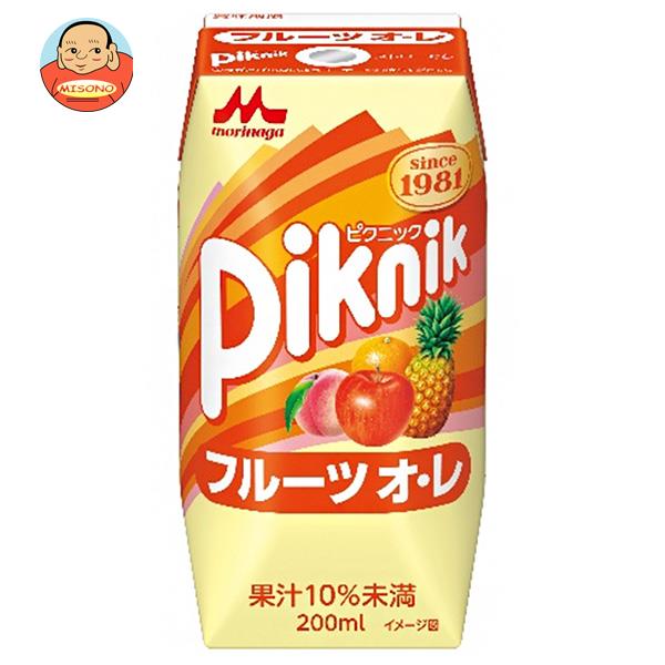 森永乳業 ピクニック フルーツオレ（プリズマ容器） 200ml紙パック×24本入｜ 送料無料 ミックスジュース フルーツ ミックス フルーツオレのサムネイル