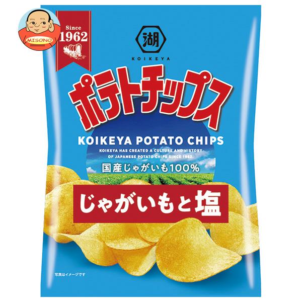 コイケヤ ポテトチップス じゃがいもと塩 60g×12袋入｜ 送料無料 お菓子 スナック菓子 しお ポテチ