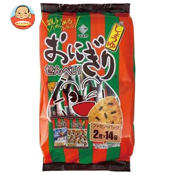 【8月11日(金)1時59分まで全品対象エントリー&購入でポイント5倍】マスヤ おにぎりせんべい ファミリーパック 2枚×14袋×14袋入｜ 送料無料 お菓子 おつまみ・せんべい 袋 米菓 醤油 しょうゆのサムネイル