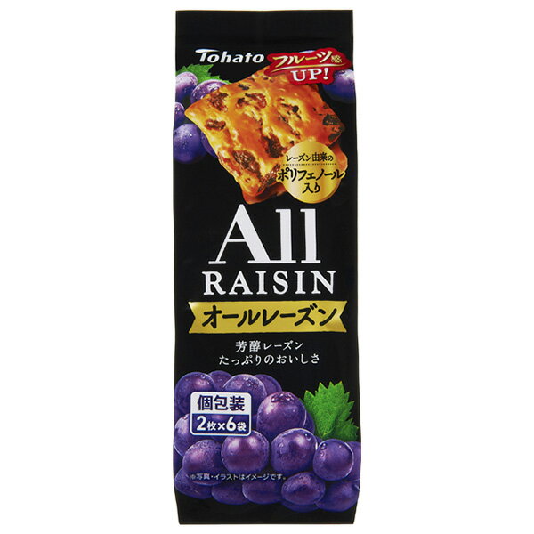 東ハト オールレーズン 12枚(2枚×6袋)×12個入｜ 送料無料 レーズン ぶどう ブドウ 葡萄 クッキー 菓子のサムネイル