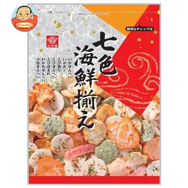 [ポイント5倍！6/11(火)1時59分まで全品対象エントリー&購入]三河屋製菓 七色海鮮揃え 125g×12袋入｜ 送料無料 おつまみ・せんべい えび満月 いかボン 七種類 えびせんべいのサムネイル