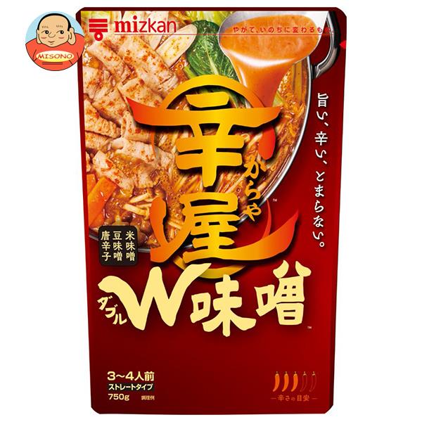 ミツカン 辛屋 W味噌鍋つゆ ストレート 750g×12袋入｜ 送料無料 調味料 粉末 鍋つゆ 素 鍋スープ