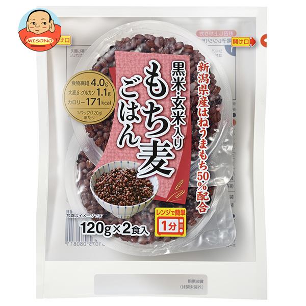 越後製菓 黒米・玄米入り もち麦ごはん 240g(120g×2食)×6個入｜送料無料 一般食品 レンジ レトルト パックご飯 ごはん 食物繊維