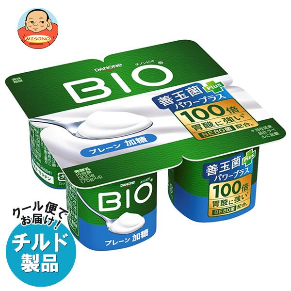 【チルド(冷蔵)商品】ダノンジャパン ダノンビオ BIO プレーン・加糖 (75g×4)×6個入｜ 送料無料 ダノン ヨーグルト 砂糖 ダノンヨーグ..