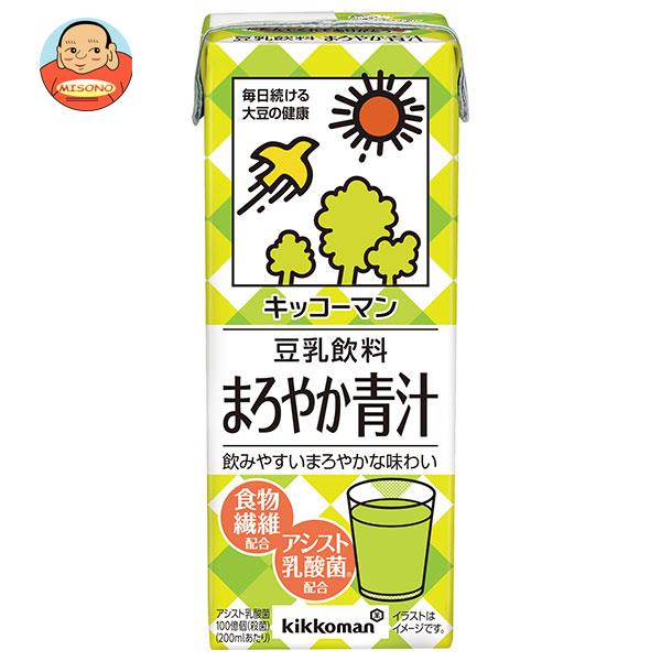 キッコーマン 豆乳飲料 まろやか青汁 200ml紙パック×18本入×(2ケース)｜ 送料無料 豆乳 紀文 青汁 食物繊維