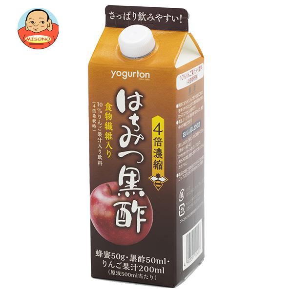 ヨーグルトン乳業 はちみつ黒酢 4倍濃縮 500ml紙パック×15本入×(2ケース)｜ 送料無料 酢 酢飲料 ハチミツ