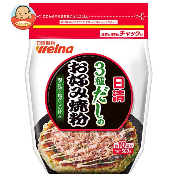 日清ウェルナ 日清 3種だしのお好み焼粉 500g×12袋入×(2ケース)｜ 送料無料 一般食品 調味料 粉末 小麦..