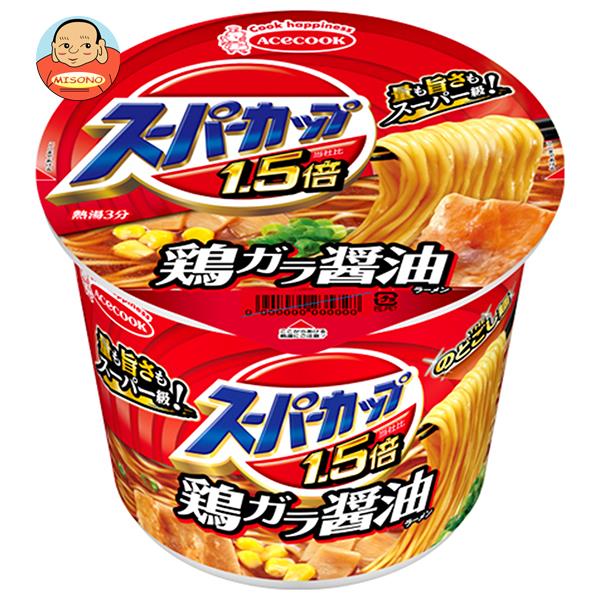 エースコック スーパーカップ1.5倍 しょうゆラーメン 109g×12個入｜ 送料無料 インスタント食品 即席 カップめん ?油ラーメン