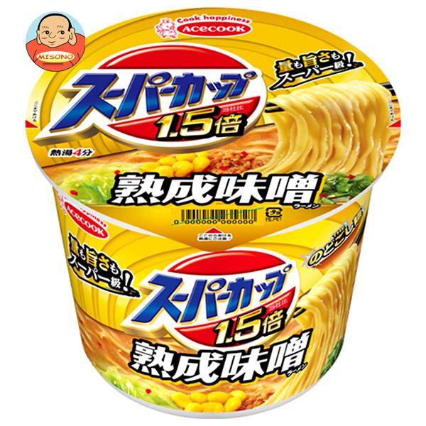 エースコック スーパーカップ1.5倍 みそラーメン 129g×12個入｜ 送料無料 インスタントラーメン 即席 カップめん 味噌 みそのサムネイル