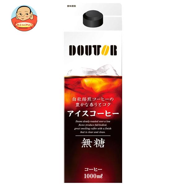 ドトールコーヒー ドトール リキッドアイスコーヒー 無糖 1000ml紙パック×6本入｜ 送料無料 珈琲 アイスコーヒー 無糖 紙パック