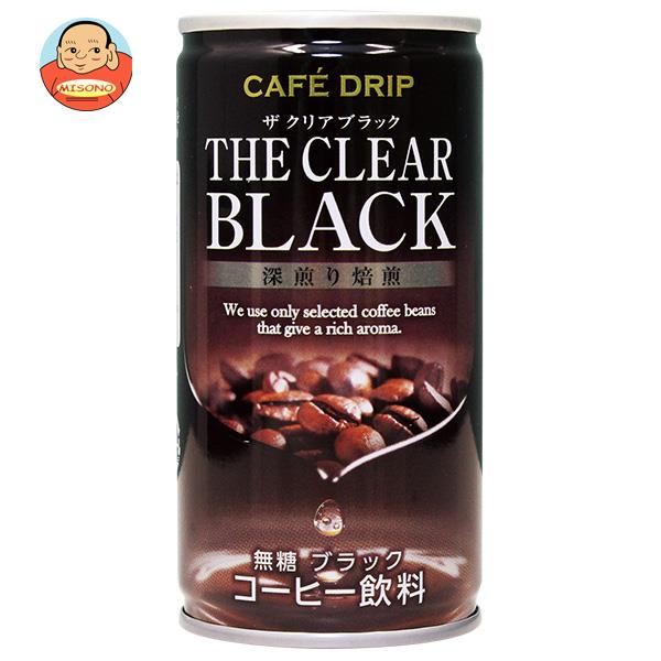 富永貿易 カフェドリップ ザ クリアブラック 185g缶×30本入×(2ケース)｜ 送料無料 無糖 缶コーヒー コーヒー 珈琲