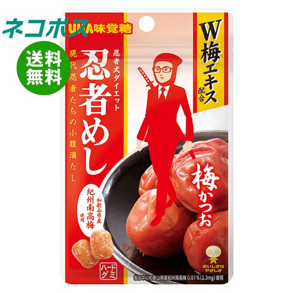 【全国送料無料】【ネコポス】UHA味覚糖 忍者めし (梅かつお) 20g×10袋入｜ お菓子 グミ ハードグミ 忍者式ダイエットのサムネイル