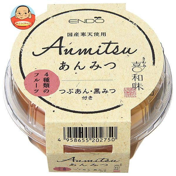 遠藤製餡 喜和味 あんみつ 250g×24(6×4)個入｜ 送料無料 あんみつ 和菓子 おやつ 寒天 つぶあん 黒蜜 フルーツ