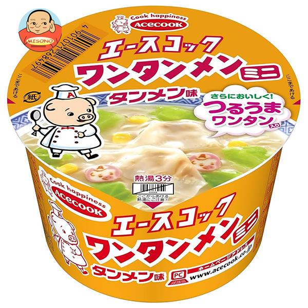 【1月9日(火)20時〜全品対象エントリー&購入でポイント5倍】エースコック ミニワンタンメン タンメン味 39g×12個入｜ 送料無料 カップラーメン カップ麺 インスタント ラーメン 即席のサムネイル
