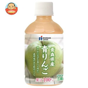 ビバレ・ジャパン 青森産 青りんご100％ 280mlペットボトル×24本入｜ 送料無料 りんご リンゴ 林檎 アップル PET 果汁 ジュース フルーツ