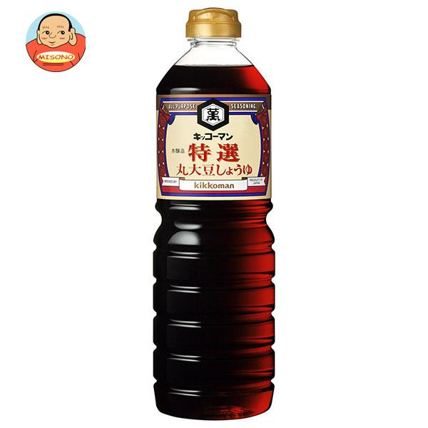 キッコーマン 特選 丸大豆しょうゆ 1Lペットボトル×6本入| 送料無料 調味料 醤油