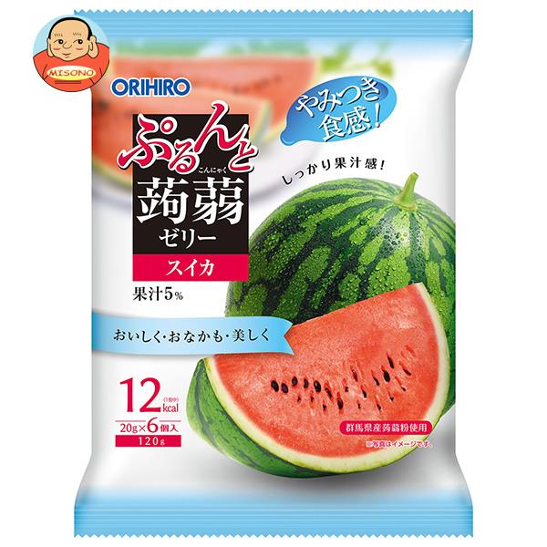 オリヒロ ぷるんと蒟蒻ゼリー スイカ (20g×6個)×24袋入×(2ケース)｜ 送料無料 お菓子 こんにゃくゼリー ダイエット すいか