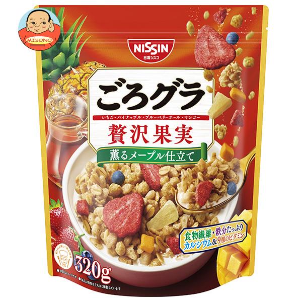 【送料無料・メーカー/問屋直送品・代引不可】日清シスコ ごろグラ 贅沢果実 320g×6袋入｜ グラノーラ シリアル フルーツ 朝食 ロカボ