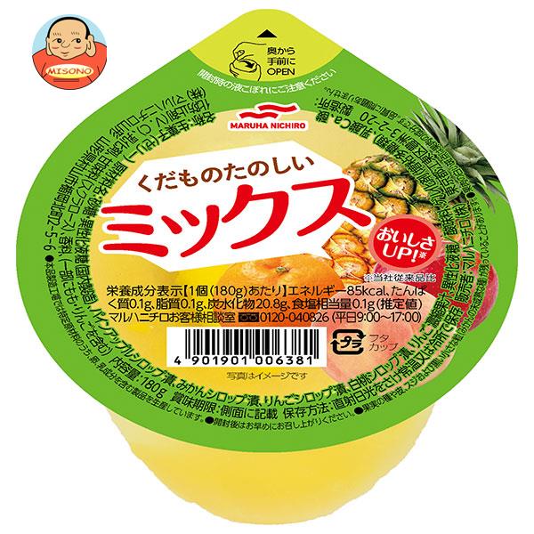 マルハニチロ くだものたのしい ミックス 180g×24(6×4)個入｜ 送料無料 フルーツ ゼリー フルーツゼリー 果実ゼリーのサムネイル