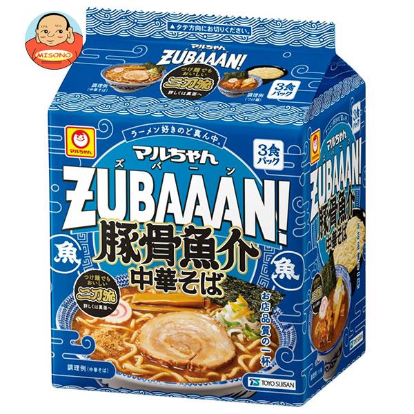 [ポイント5倍！7/11(木)1時59分まで全品対象エントリー&購入]東洋水産 マルちゃんZUBAAAN！ 豚骨魚介中華そば 3食パック×9個入｜ 送料無料 インスタント食品 即席 ラーメン 袋めん 豚骨 魚介のサムネイル