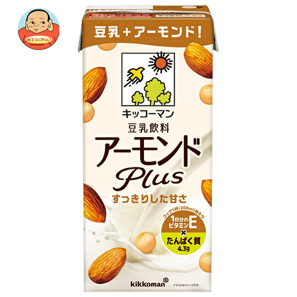 キッコーマン 豆乳飲料 アーモンドPlus 1000ml紙パック×6本入×(2ケース)｜ 送料無料 豆乳 アーモンドペースト 1L ビタミン 少し甘い