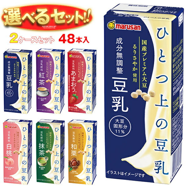 マルサンアイ ひとつ上の豆乳シリーズ 選べる2ケースセット 200ml紙パック×48(24×2)本入｜ 送料無料 マルサン 豆乳 無調整 豆乳 200ml 成分無調整豆乳のサムネイル