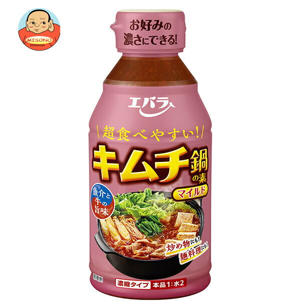 エバラ食品 キムチ鍋の素 マイルド 300ml×12本入×(2ケース)| 送料無料 だし 鍋スープ 濃縮 キムチ 素 鍋