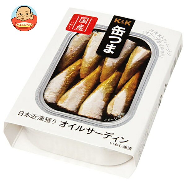 【送料無料・メーカー/問屋直送品・代引不可】国分 K&K 缶つま 日本近海獲り オイルサーディン EO角3号B缶 105g×6個入×(2ケース)｜ おつまみ 缶詰