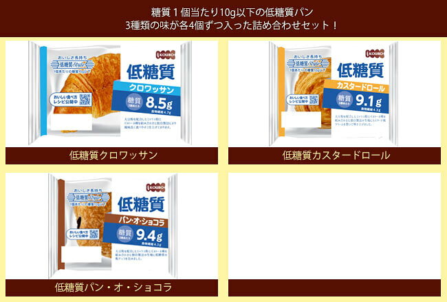 パネックス KOUBO 低糖質3種詰め合わせセット 12(3種×4)個入×(2ケース)｜ 送料無料 菓子パン 詰合せ 低糖質 パン 朝ごはん misono-support-10190220 飲料 食品専門店 味園サポート サンプル画像2