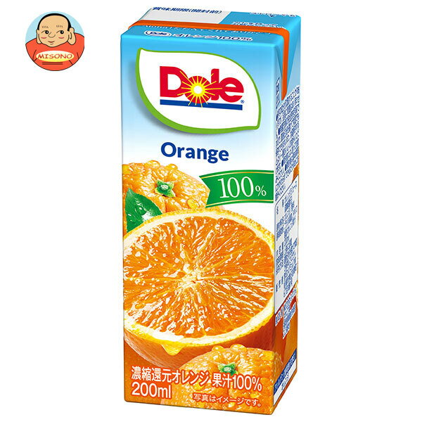 雪印メグミルク Dole(ドール) オレンジ100% 200ml紙パック×18本入×(2ケース)｜ 