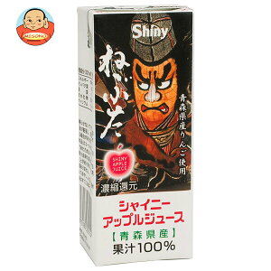 青森県りんごジュース シャイニー アップルジュース ねぶた 200ml紙パック×24本入×(2ケース)| 送料無料