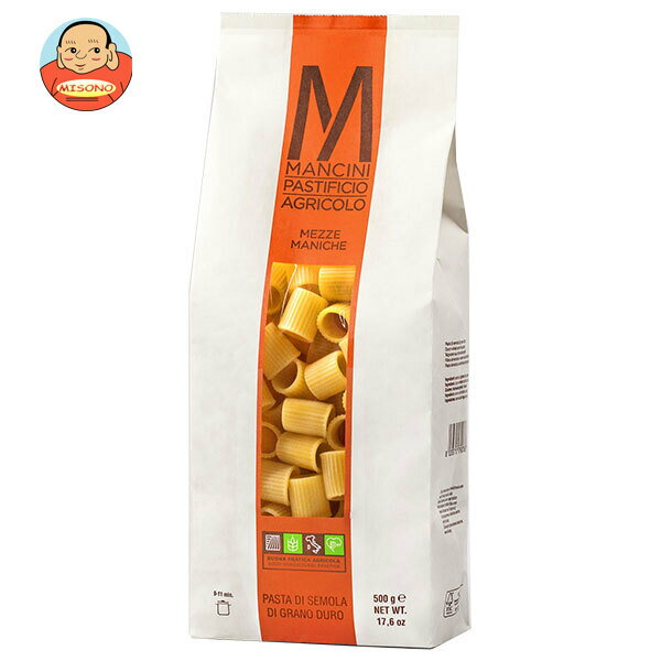 モンテ物産 マンチーニ メッツェマニケ 500g×12袋入×(2ケース)｜ 送料無料 乾麺 マカロニ