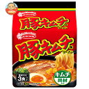エースコック 豚キムチ味ラーメン 3食パック×9個入| 送料無料 具材入り 袋麺 インスタント麺 即席 豚 キムチ
