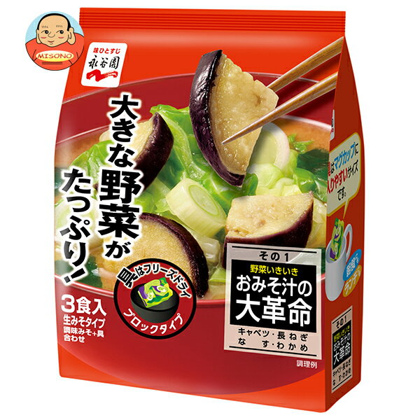 永谷園 おみそ汁の大革命 野菜いきいき その1 60.6g×5袋入×(2ケース)｜ 送料無料 一般食品 インスタント食品 味噌汁 袋