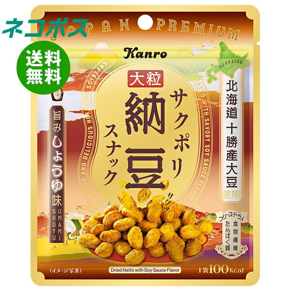 ネコポス カンロ サクポリ納豆スナック 旨みしょうゆ味 21g×10袋入| 全国送料無料 お菓子 ヘルシーおやつ おつまみ ドライ納豆