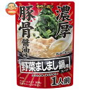 モランボン 野菜ましまし鍋用スープ 濃厚豚骨醤油味 300g×10袋入| 送料無料 調味料 ストレート 鍋スープ 鍋用 つゆ