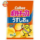 カルビー ポテトチップス うすしお味 55g×16袋入| 送料無料 お菓子 スナック菓子 Calbee 塩 ポテチ