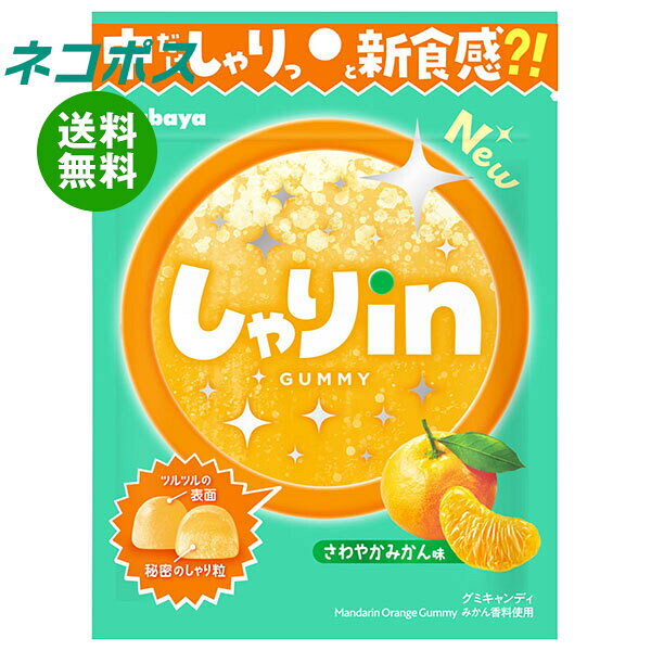 ネコポス カバヤ しゃりinグミ みかん 52g×10袋入｜ 全国送料無料 お菓子 グミ 袋 オレンジ みかん