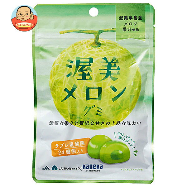 カネカ食品 渥美メロングミ ラブレ乳酸菌入 40g×10袋入×(2ケース)｜ 送料無料 お菓子 グミ 果汁 ジュレ ラブレ乳酸菌 ラブレ 乳酸菌 チャック付き 腸内環境 メロン